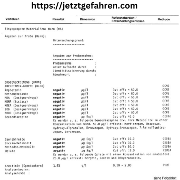 ABSTINENZNACHWEIS